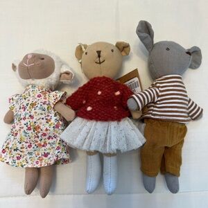 Miniature Plush in Clothes, all new with tags, all are about 4-5” tall